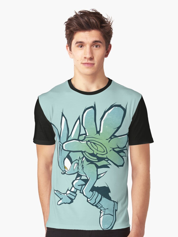 Silver graphic t-shirt featuring Sonic the Hedgehog and characters from the Sonic video game franchise - Men