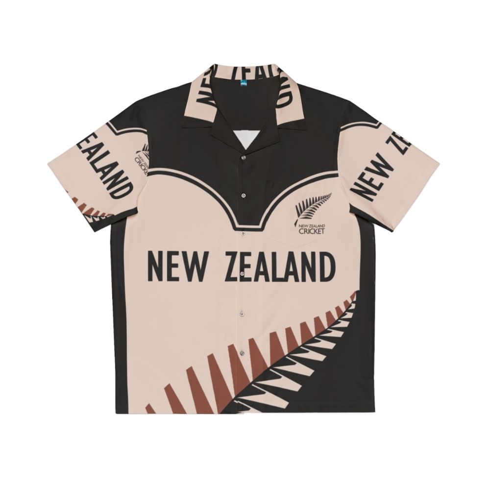 New Zealand Cricket Hawaiian Shirt with Kiwi Imagery