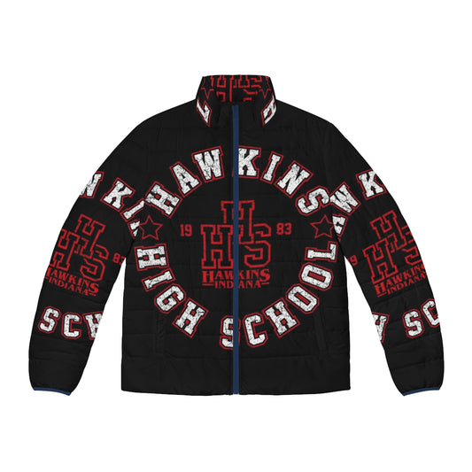 Retro '80s Hawkins High School Puffer Jacket inspired by Stranger Things