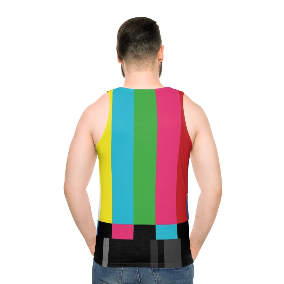 Retro TV Color Bars Unisex Tank Top - men back