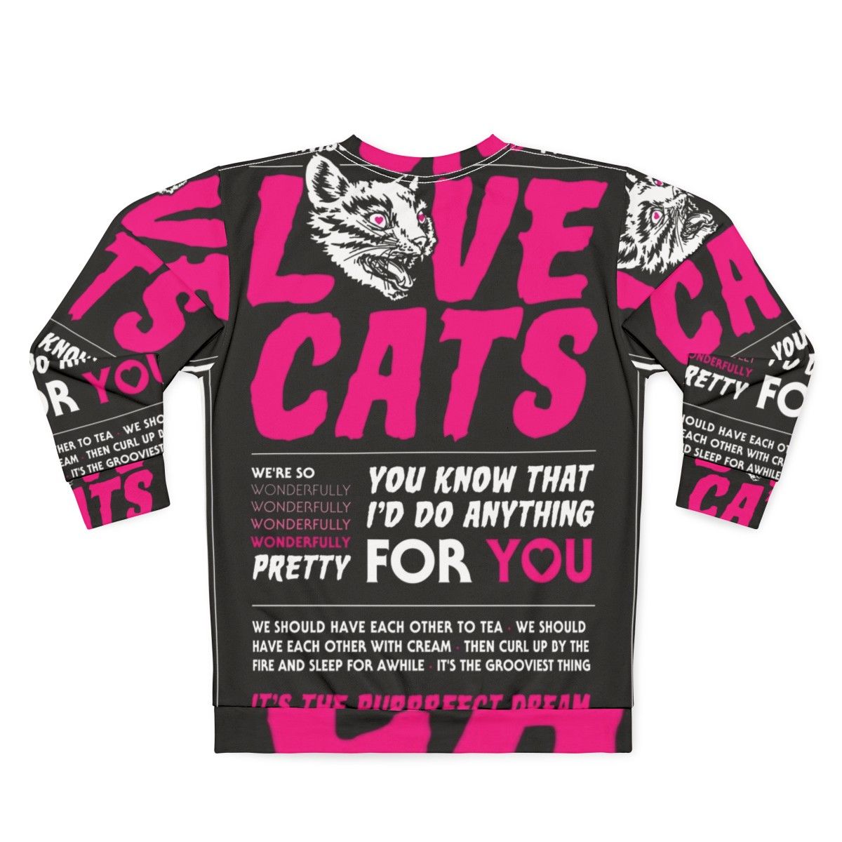 Love Cats Gothic Punk Rock Sweatshirt - Back