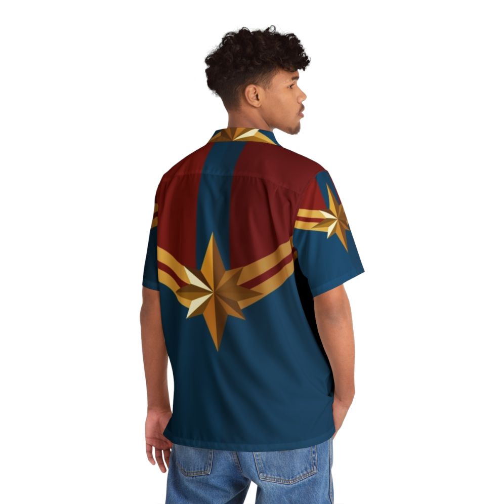 Captain Marvel Hawaiian Shirt Costume - People Back