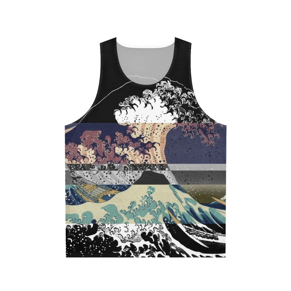 Unisex tank top featuring Hokusai's famous Great Wave print