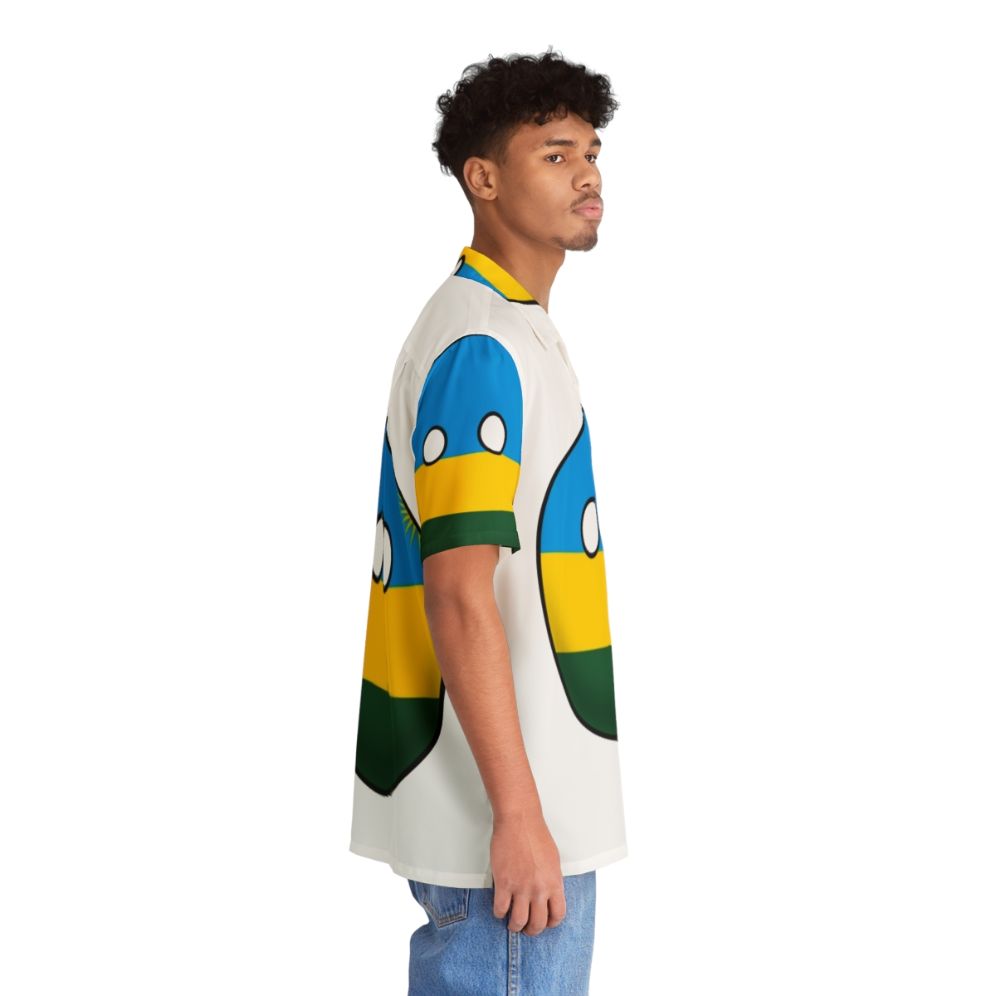 Rwanda Countryball Hawaiian Shirt featuring the flag of Rwanda - People Pight