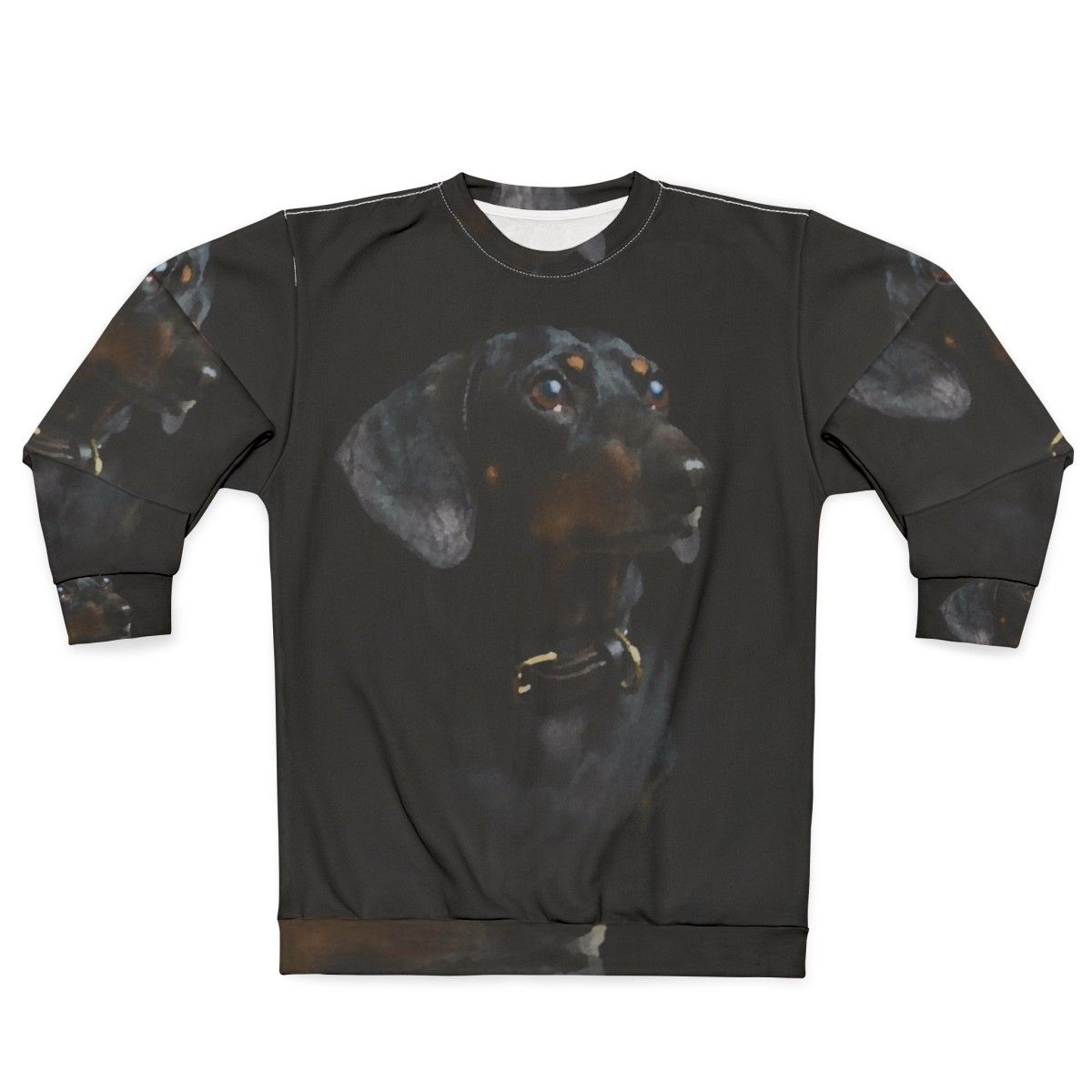 Watercolor dachshund portrait digital art on sweatshirt