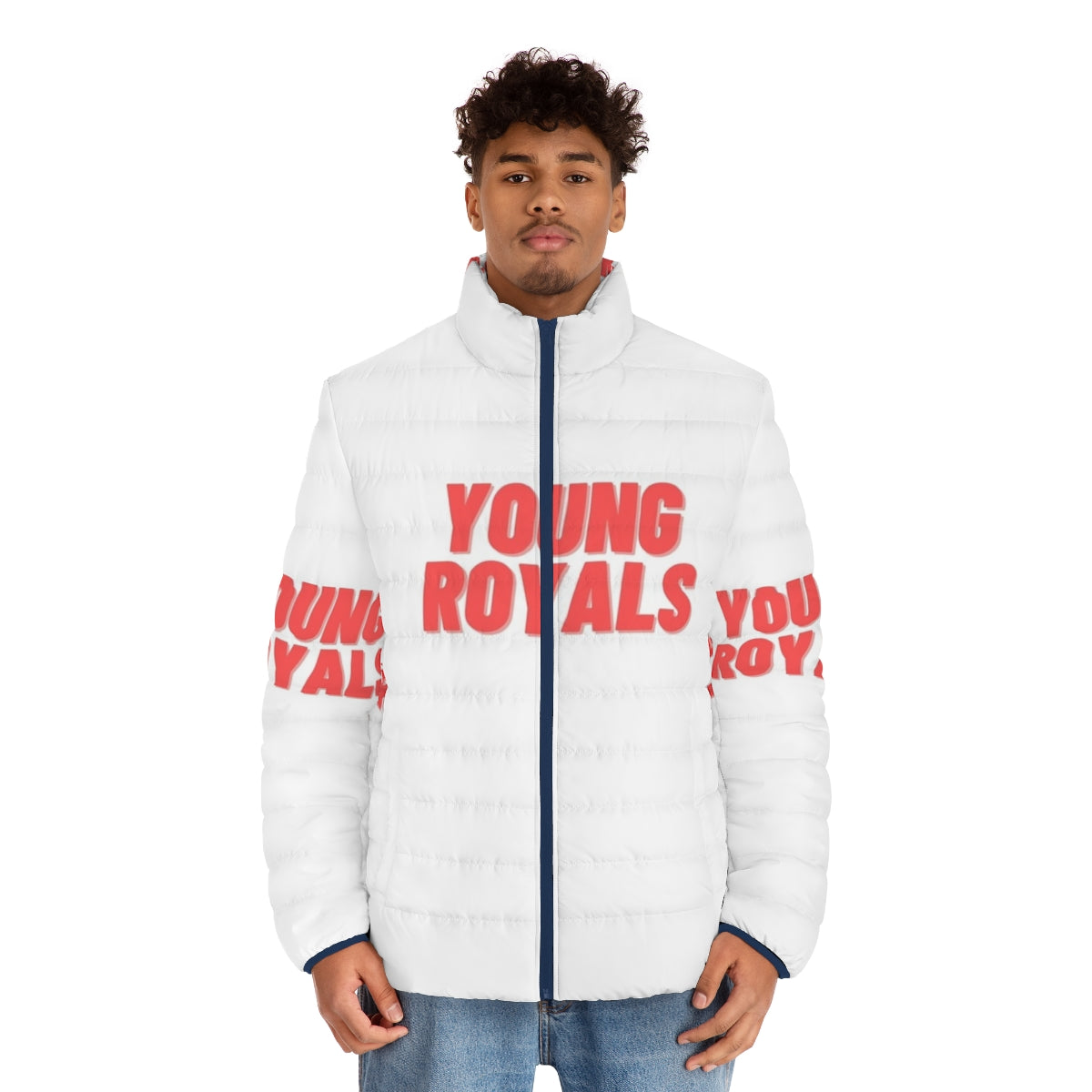 Young Royals Puffer Jacket in Hillerska Uniform Inspired Design - men front