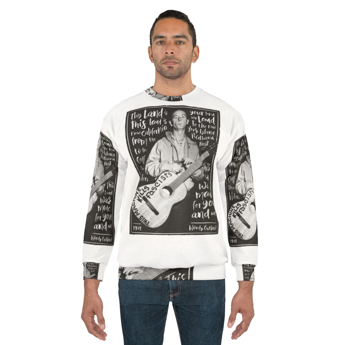 Woody Guthrie "This Land Is Your Land" Folk Music Sweatshirt - men