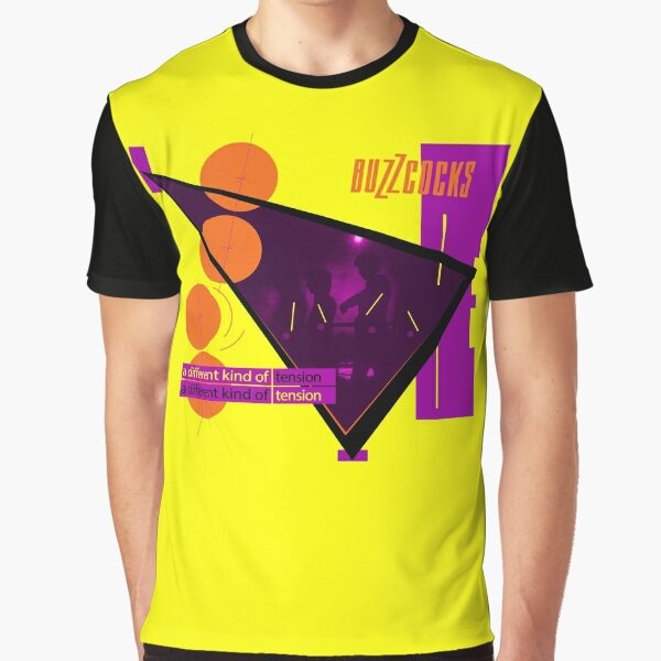 "Tension" graphic t-shirt with Buzzcocks and punk rock inspired design