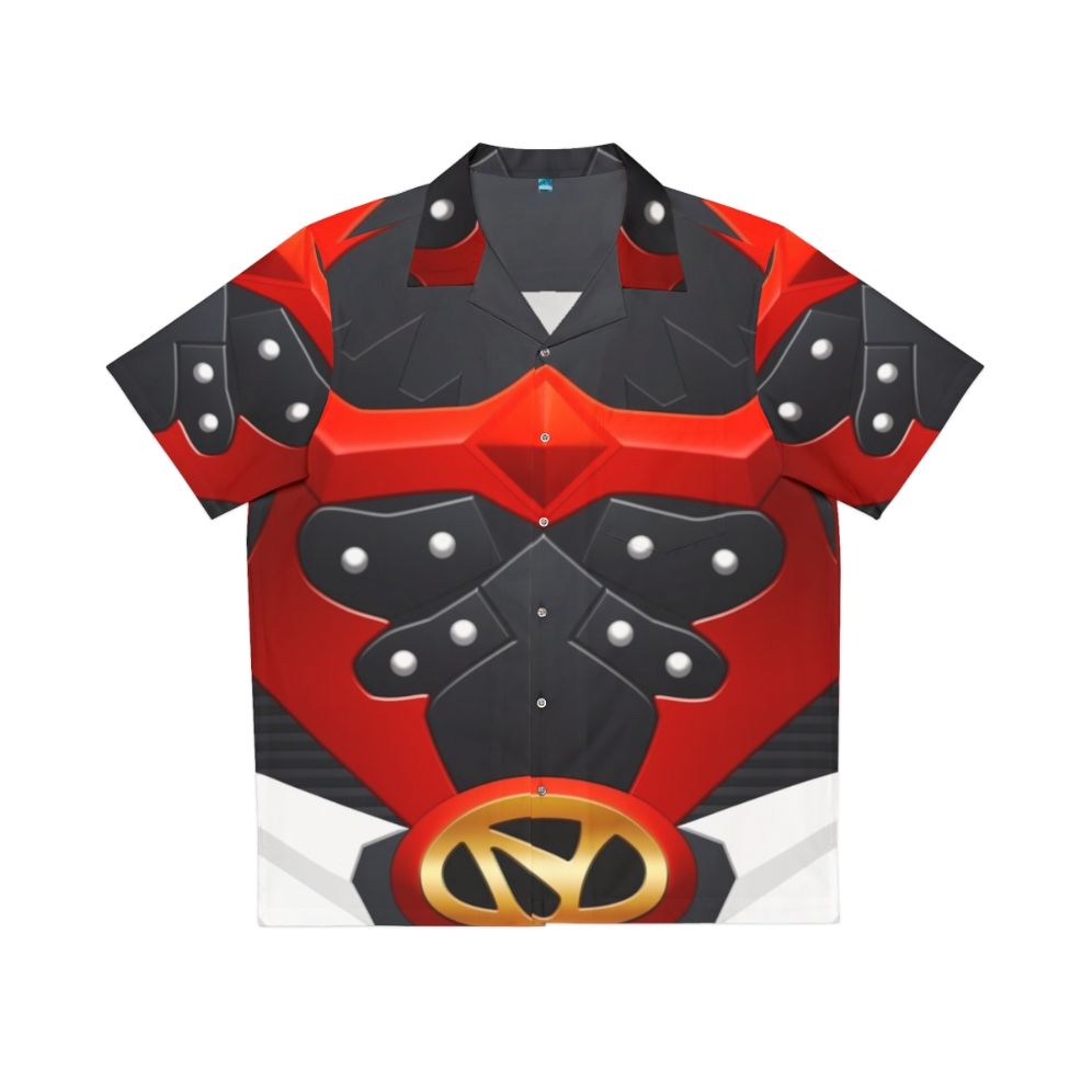 Psycho Red Hawaiian Shirt with Power Rangers Inspired Design