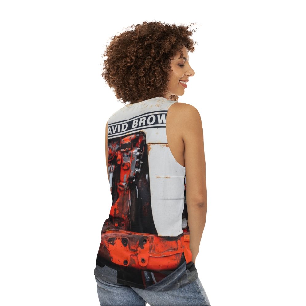 Vintage David Brown 885 tractor unisex tank top - women back