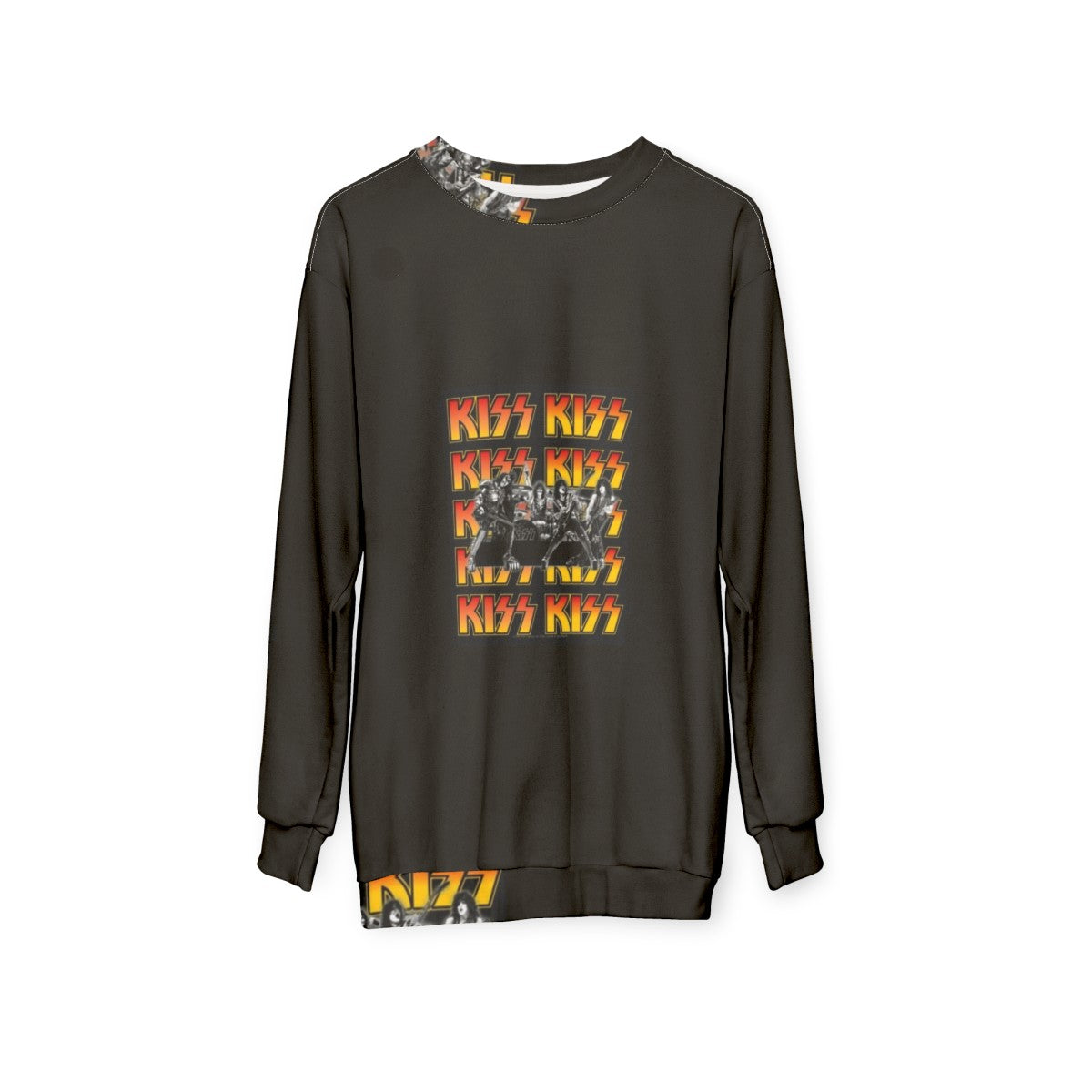 KISS Band Sweatshirt with Fan Art Design - hanging