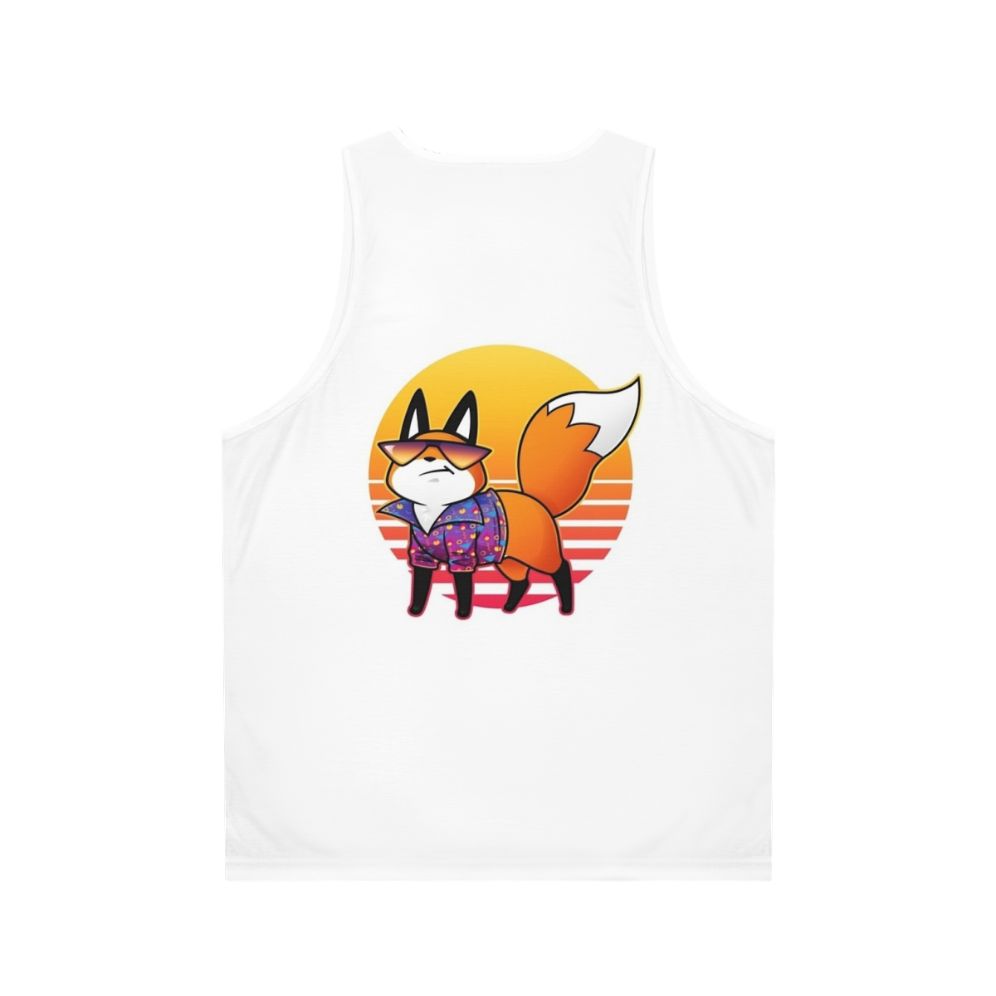 Vaporwave Cute Fox Unisex Tank Top - Back