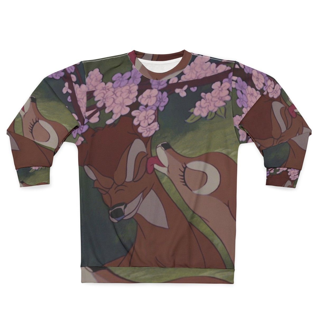 Disney inspired Bambi kiss sweatshirt with deer and floral design