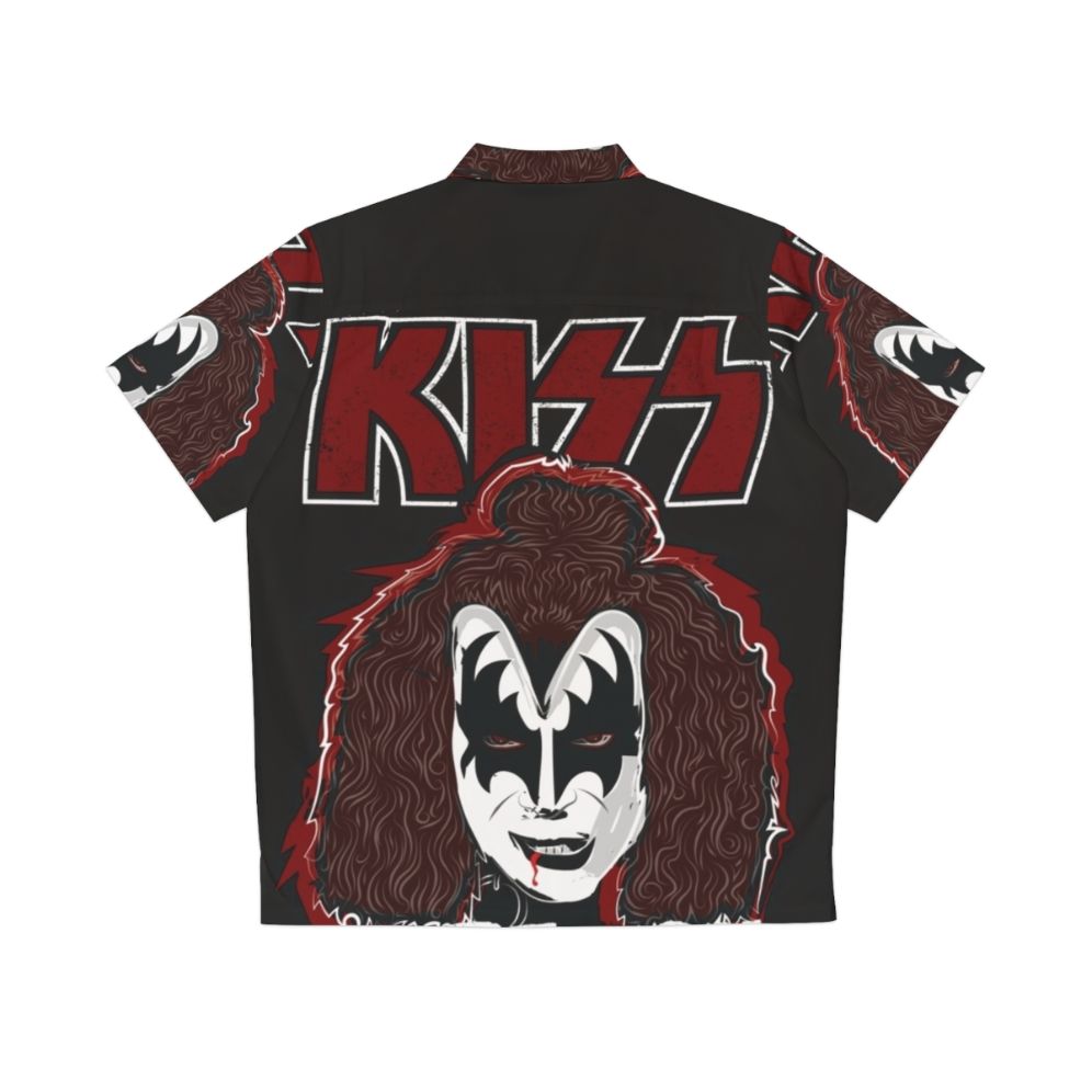 Demon Kiss Hawaiian Shirt featuring the iconic KISS band logo - Back