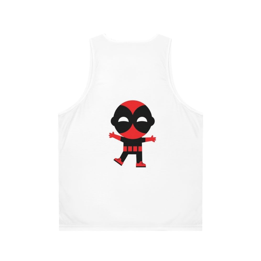 Cute baby superhero graphic on unisex superhero tank top - Back