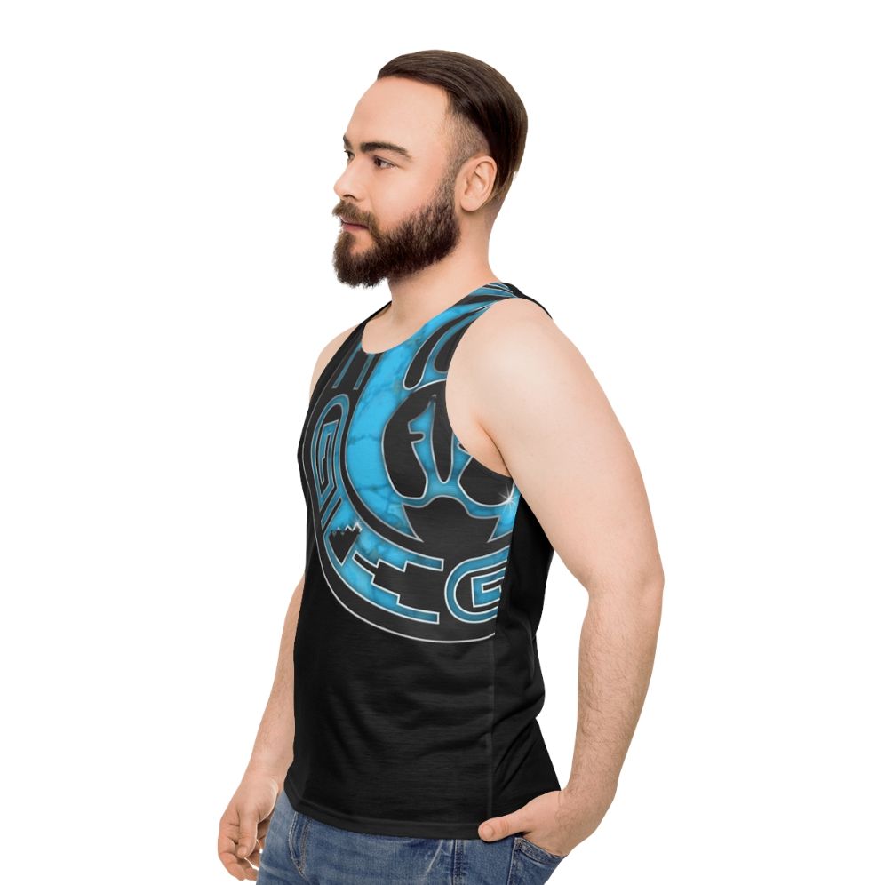 Hopi Bear Paw Native American Unisex Tank Top - men side