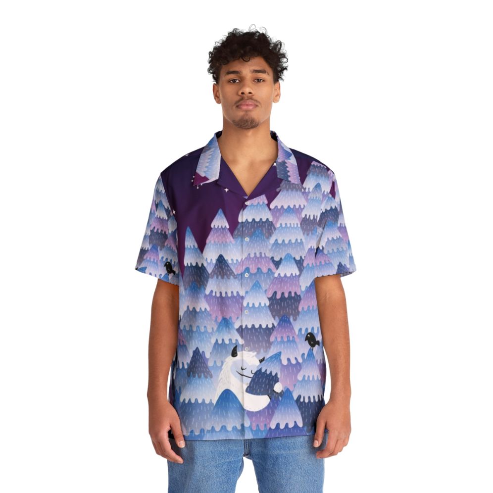 Tree Hugger Night Version Hawaiian Shirt with Forest Creature Design - People Front