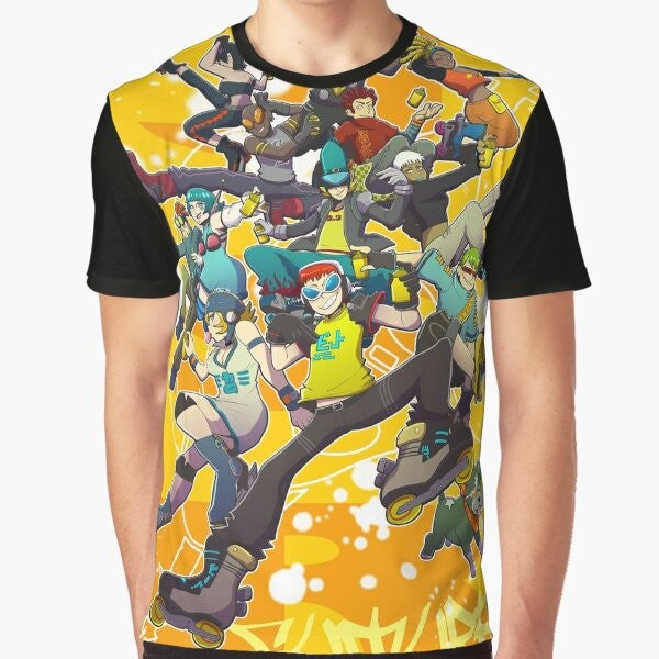 Jet Set Radio Future Graphic T-Shirt with beat, ggs, rhyth, combo, gum, skate, skating, rudies, concept of love