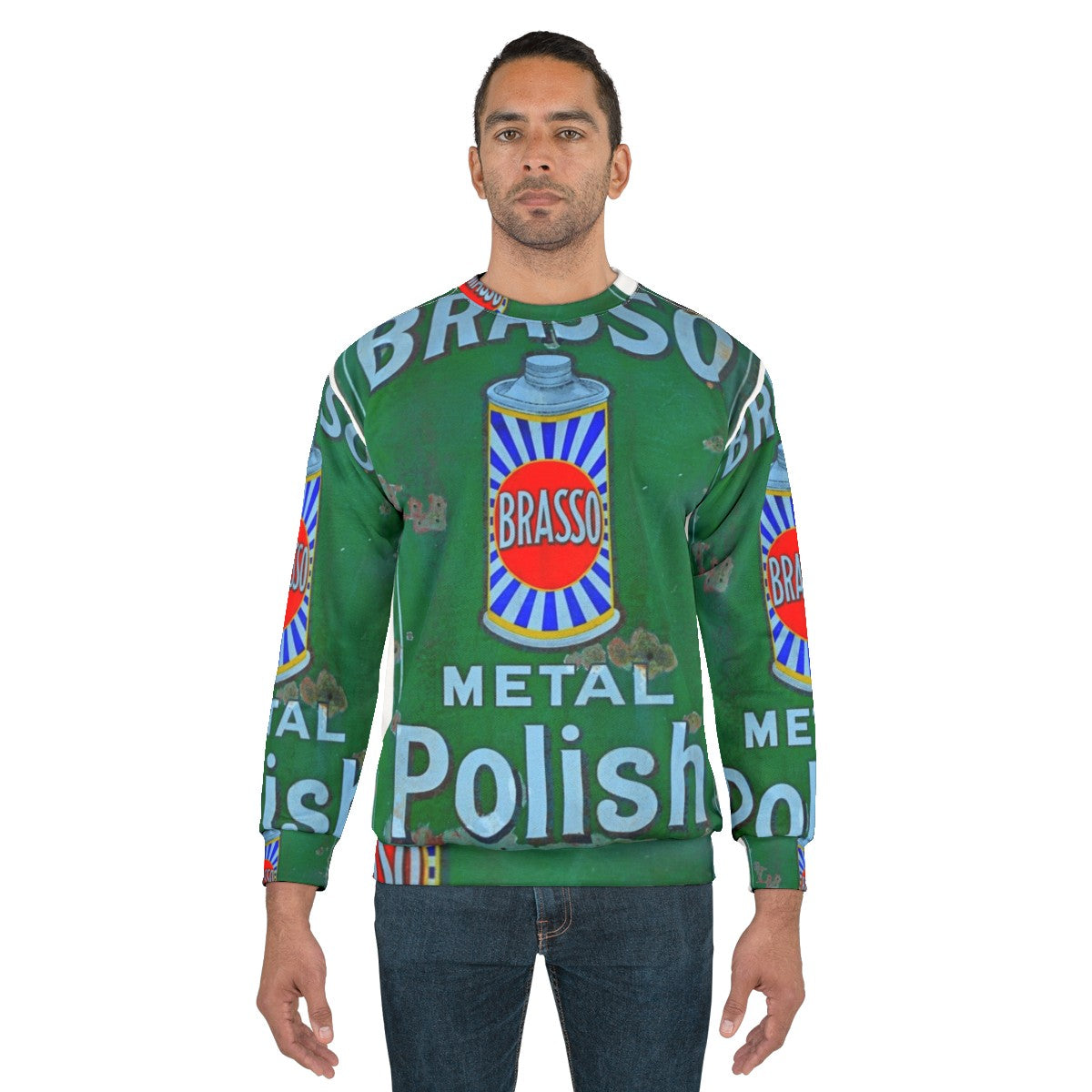 Vintage Enamel Sign Brasso Advert Sweatshirt - men