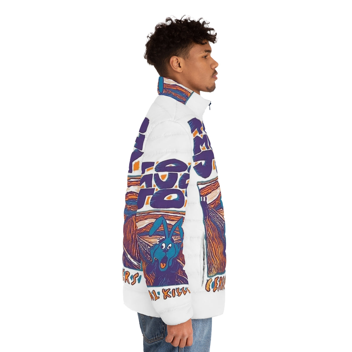 Cereal Killers puffer jacket featuring a playful, music-inspired design - men side right