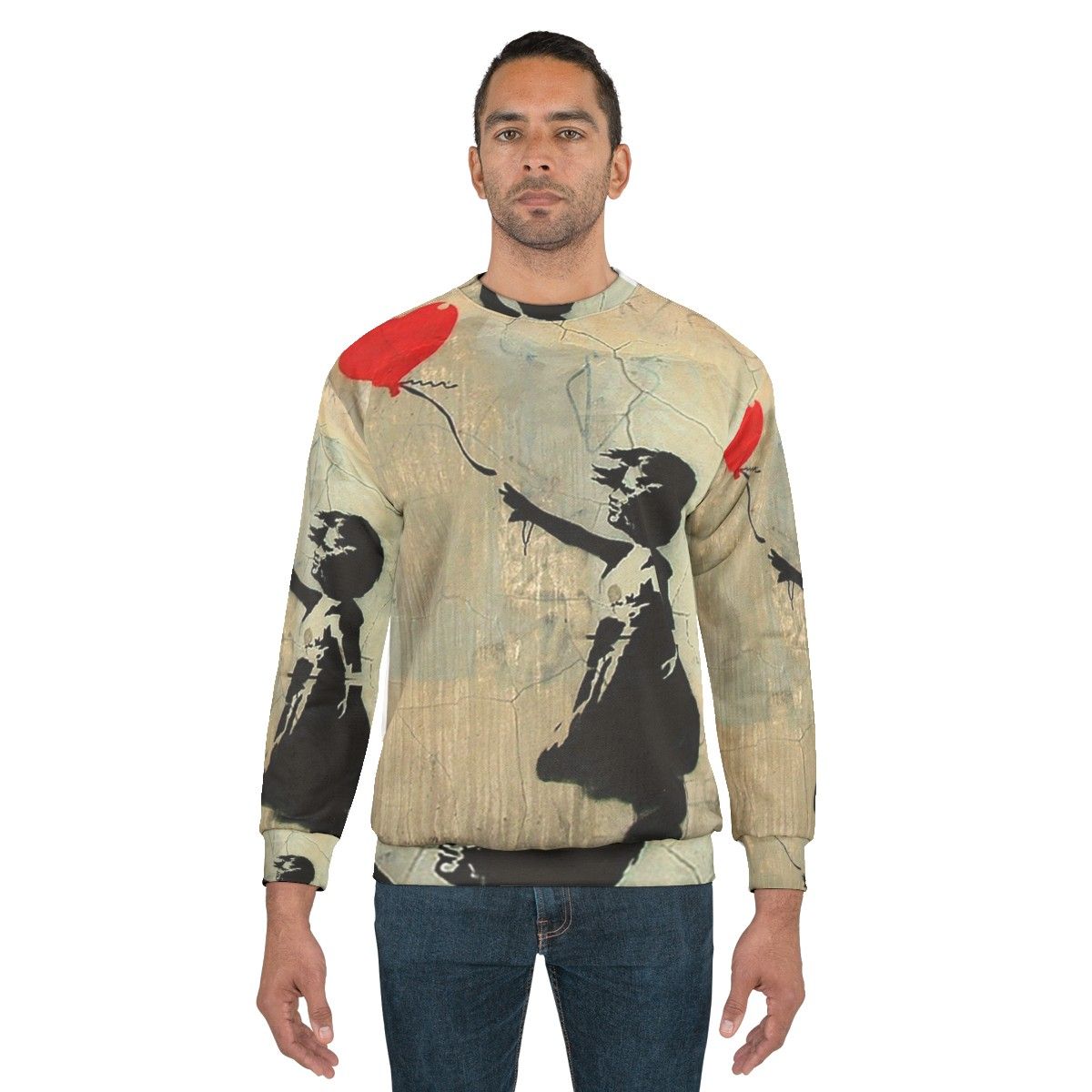 Banksy-inspired red heart balloon women's sweatshirt - men