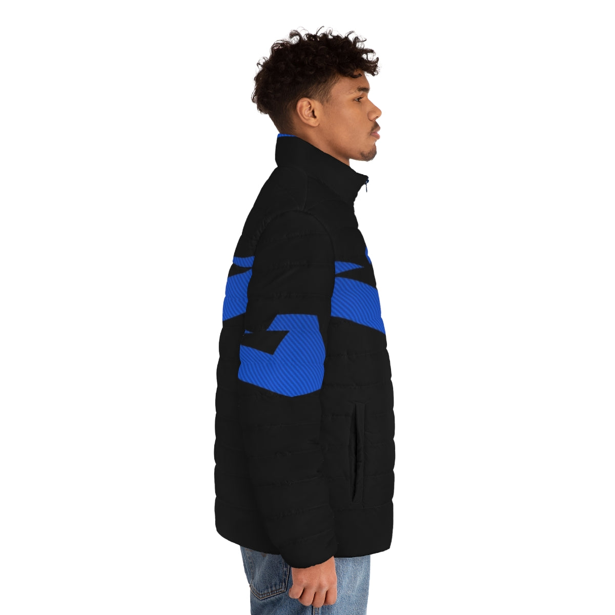 Nightwing Carbon Fiber Puffer Jacket featuring Dick Grayson, DC Comics superhero - men side right