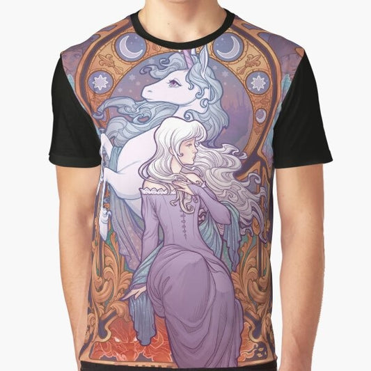 Illustration of Lady Amalthea, the unicorn from the classic fantasy film "The Last Unicorn"