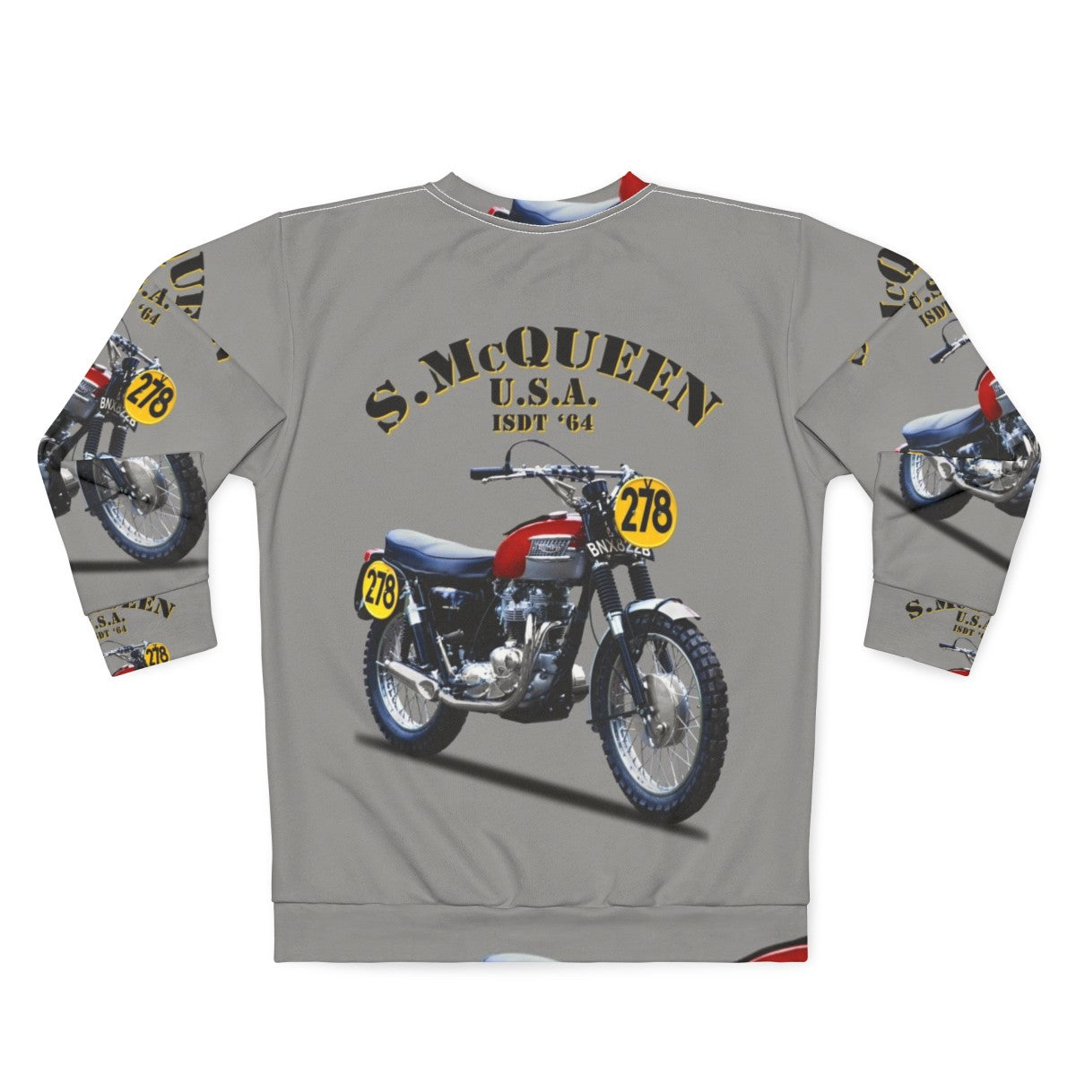 Classic Isdt Motorcycle 1964 Sweatshirt - Back