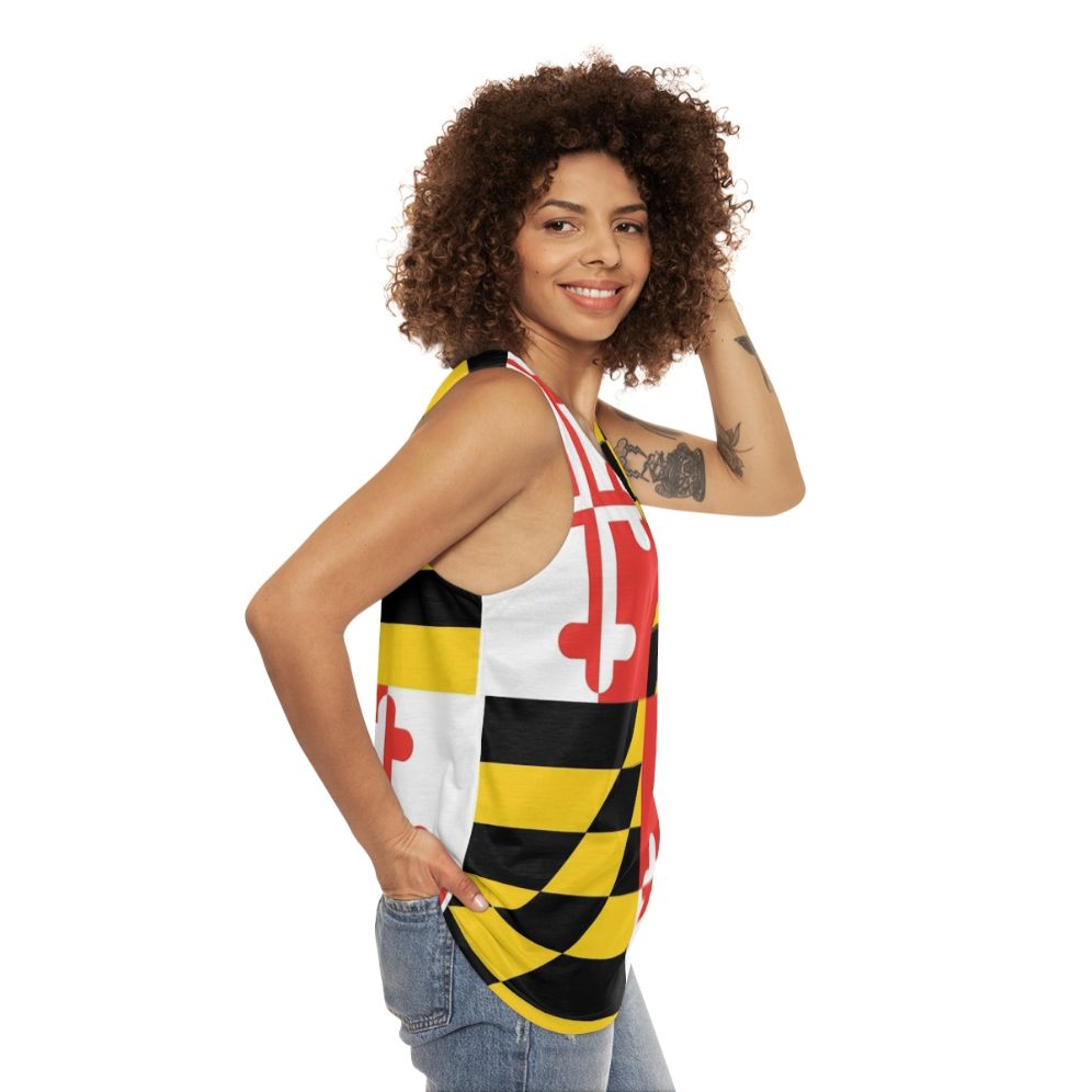 Maryland flag unisex tank top - women side