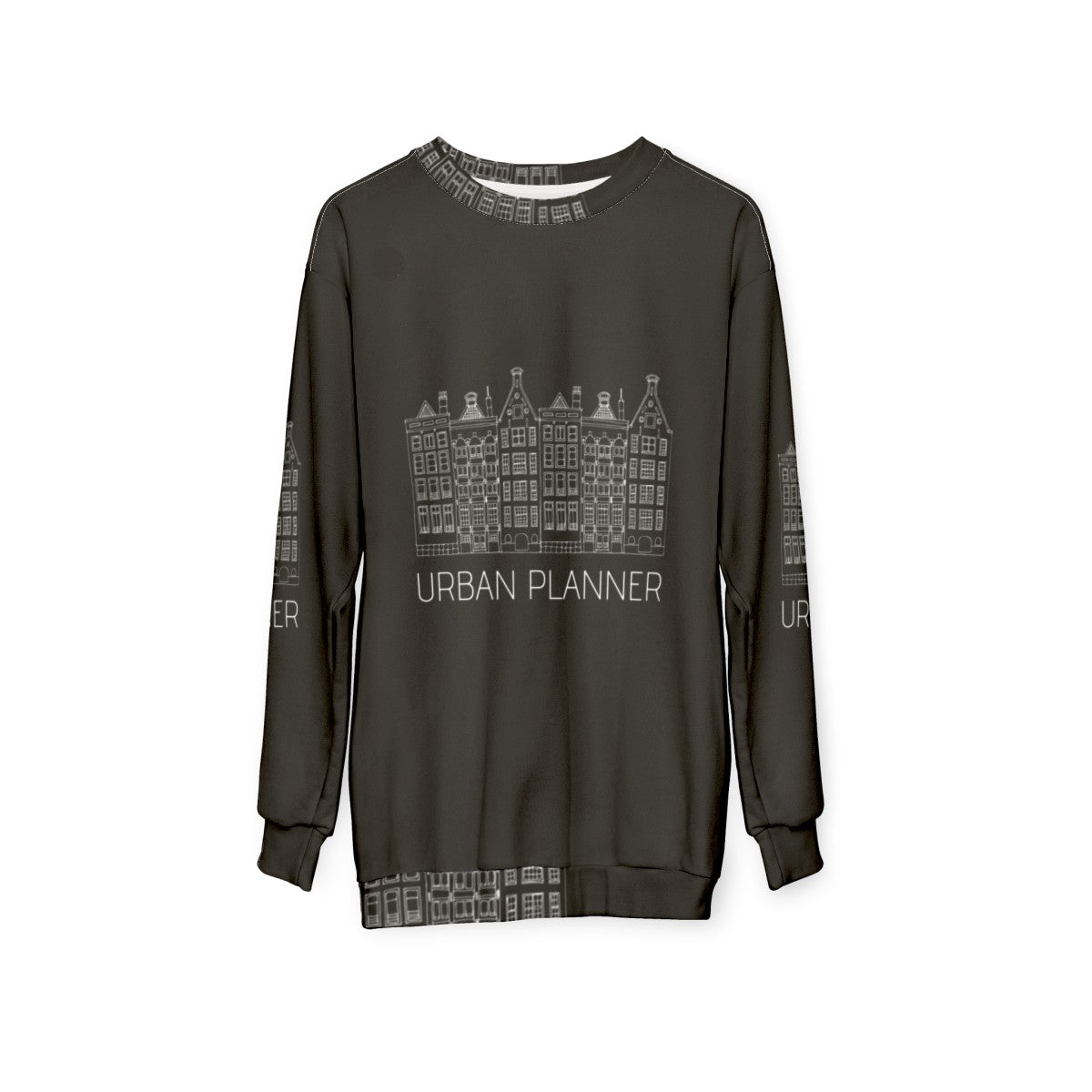 Urban Planner Sweatshirt with City Planning and Architecture Graphic - hanging