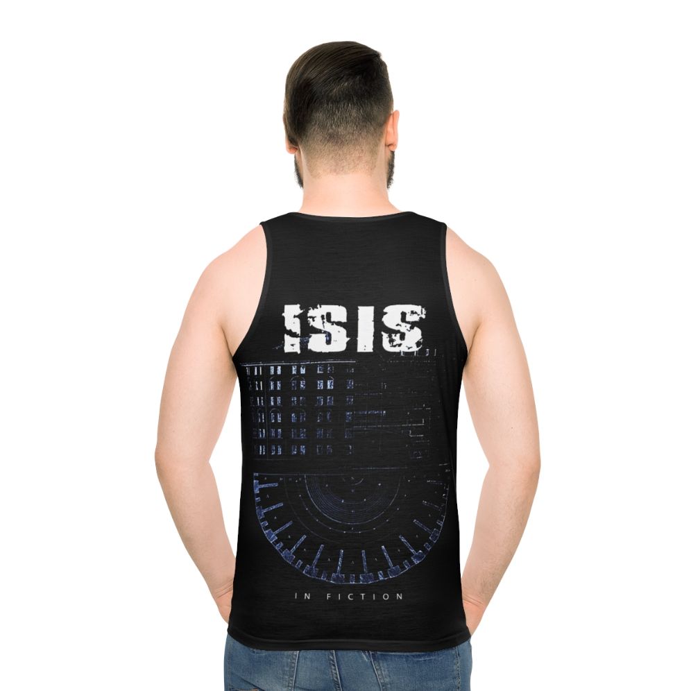 Unisex tank top for hardcore metal band fans - men back