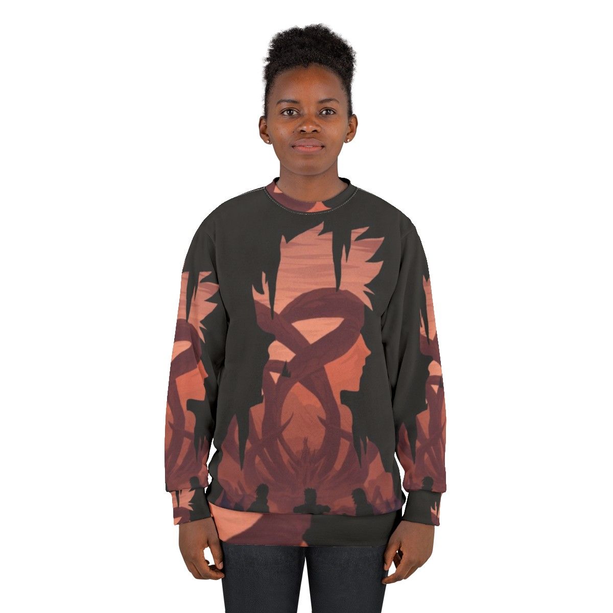 Anime manga hero sweatshirt with Naruto inspired graphic - women