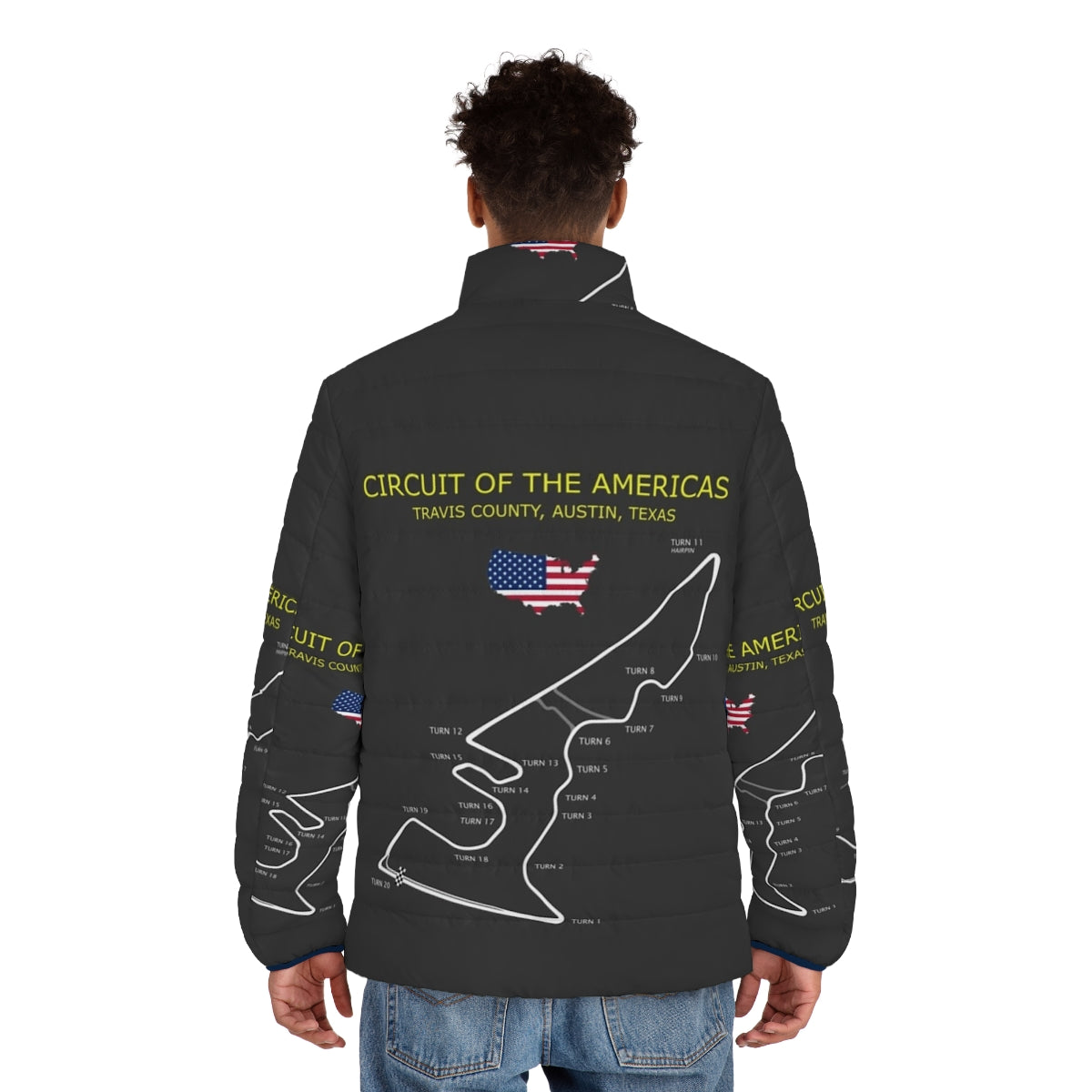 Circuit of the Americas Formula 1 Grand Prix Puffer Jacket - men back