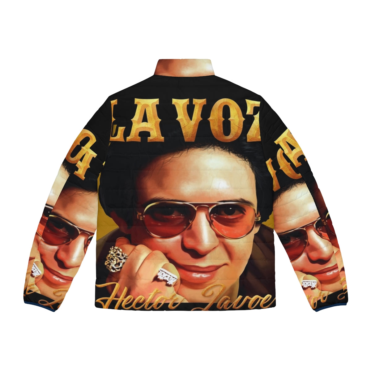 Hector Lavoe, the Puerto Rican singer known as "La Voz", wearing a puffer jacket - Back