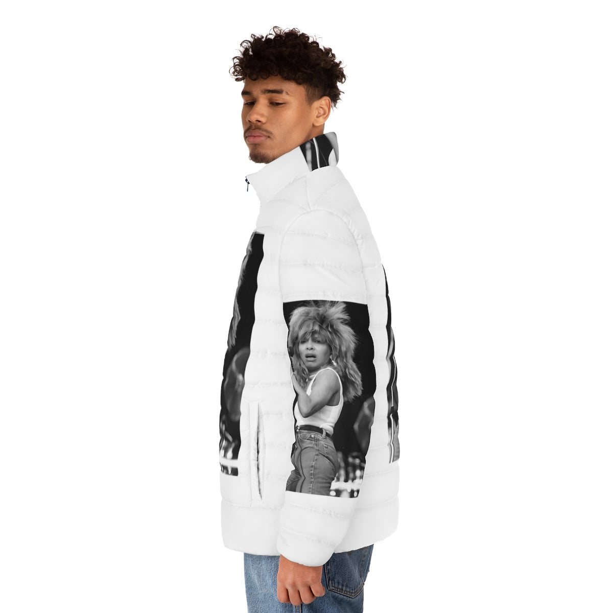 Show Tina Aesthetic Puffer Jacket featuring Ike Turner, the music legend - men side left