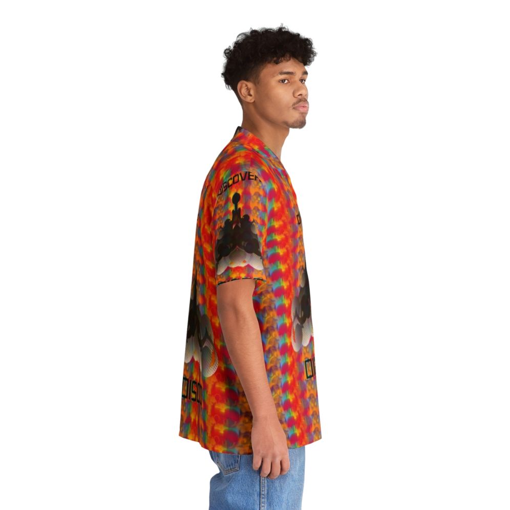 Multicolored Hawaiian-style shirt with psychedelic star trek inspired design - People Pight