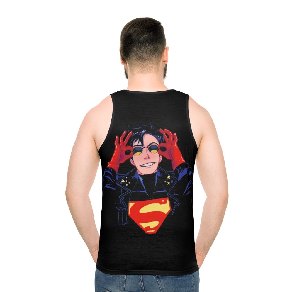 90s superhero unisex tank top - men back