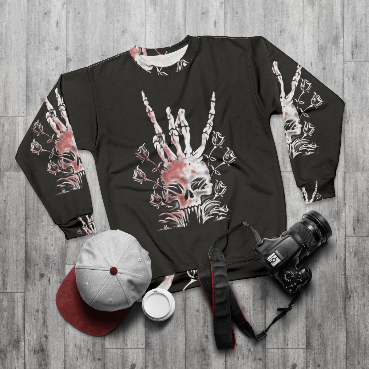 Dead Island 2 horror video game themed sweatshirt - flat lay