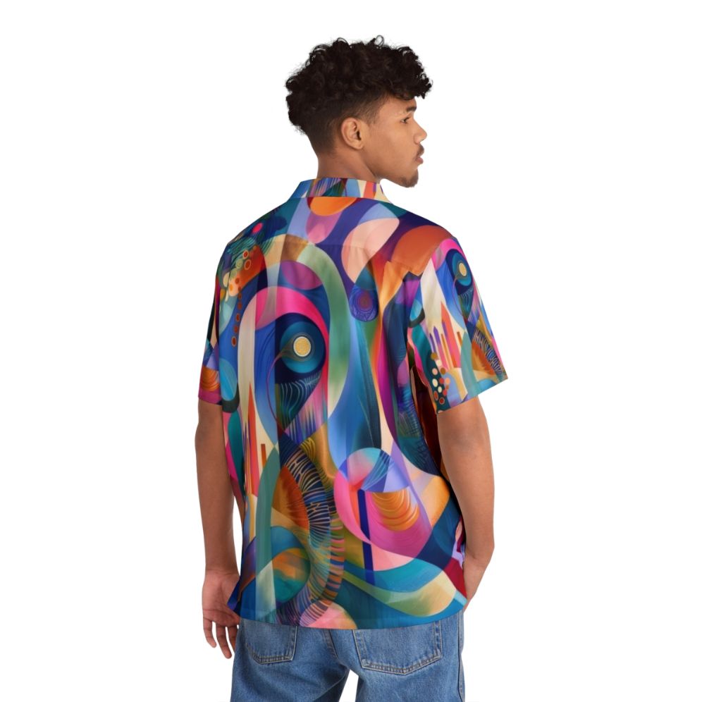 Vibrant Abstract Church Hawaiian Shirt with Geometric Patterns - People Back