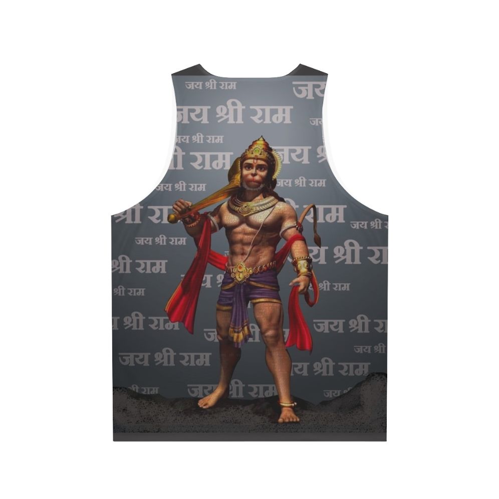 Unisex tank top with Lord Hanuman and Jai Sri Ram design - Back