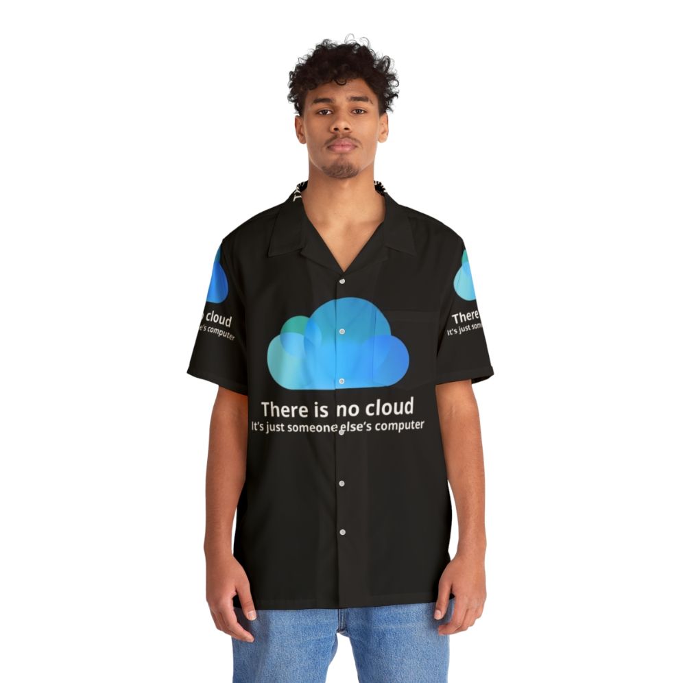 Geeky Hawaiian Shirt with Programming and Coding Designs - People Front