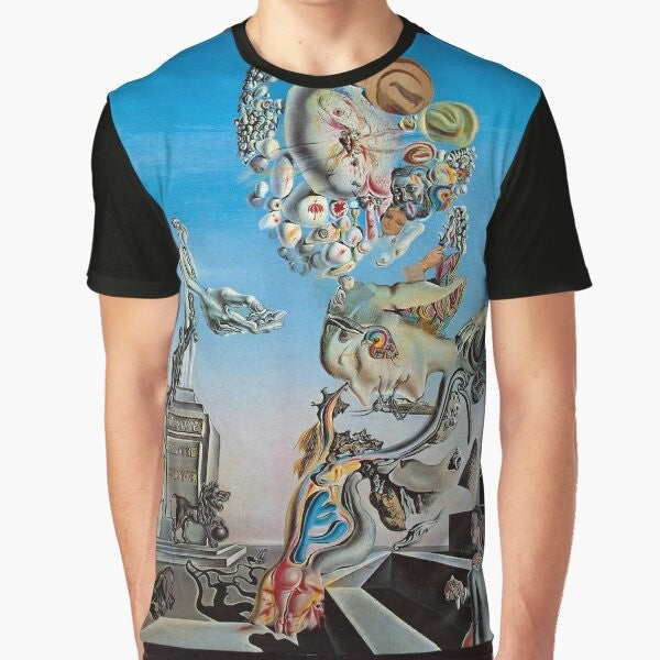 Surreal graphic tee featuring "The Lugubrious Game" artwork by Salvador Dali