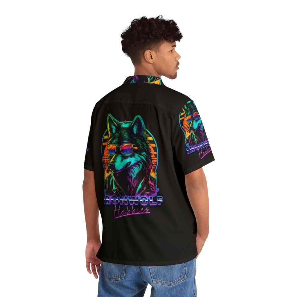 Retro Hawaiian Shirt with Wargaming Imagery - People Back