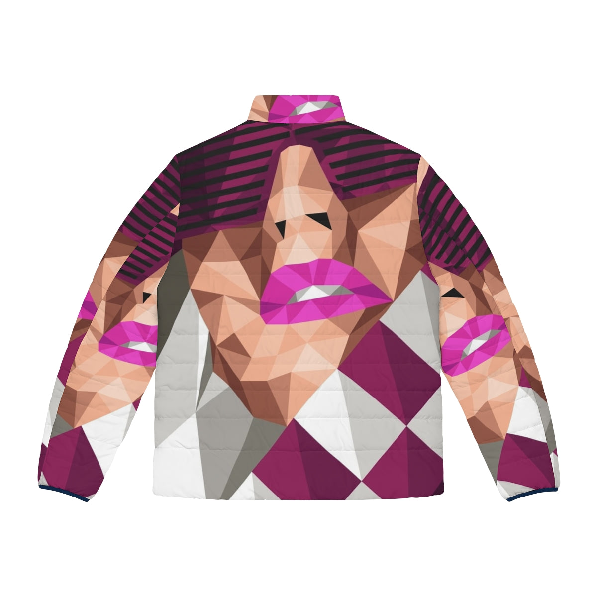 Geometric puffer jacket with low-poly design - Back