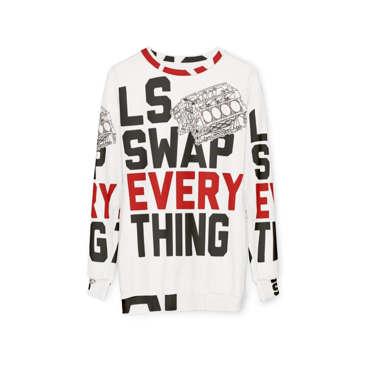 LS Swap Chevy Chevrolet V8 Engine Sweatshirt - hanging