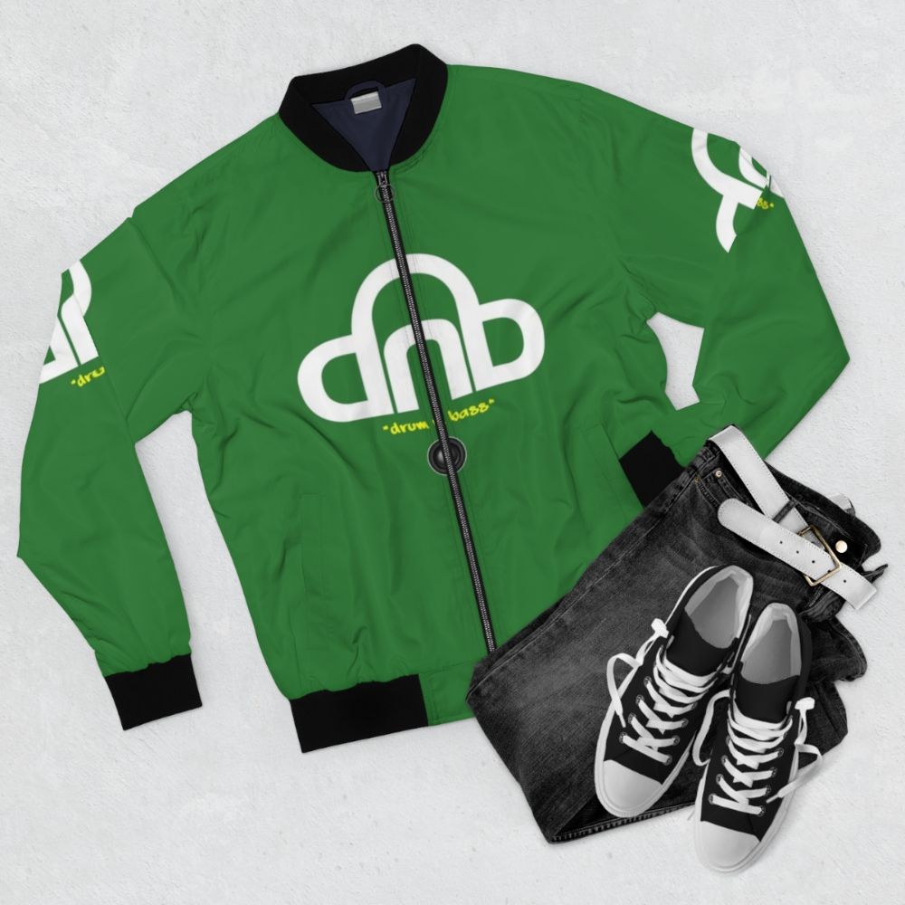 Drum and Bass DNB V2 Bomber Jacket - Flat lay