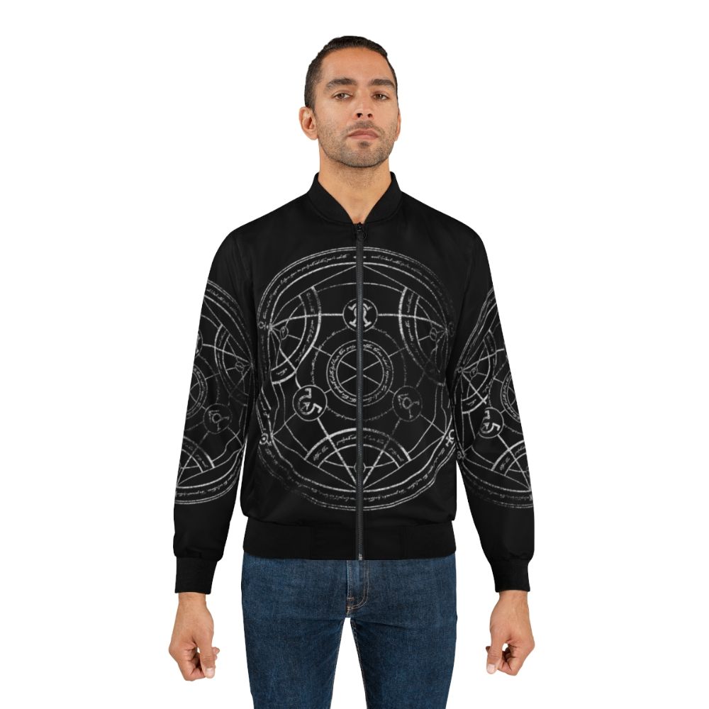 Fullmetal Alchemist-inspired chalk-designed human transmutation circle bomber jacket - Lifestyle