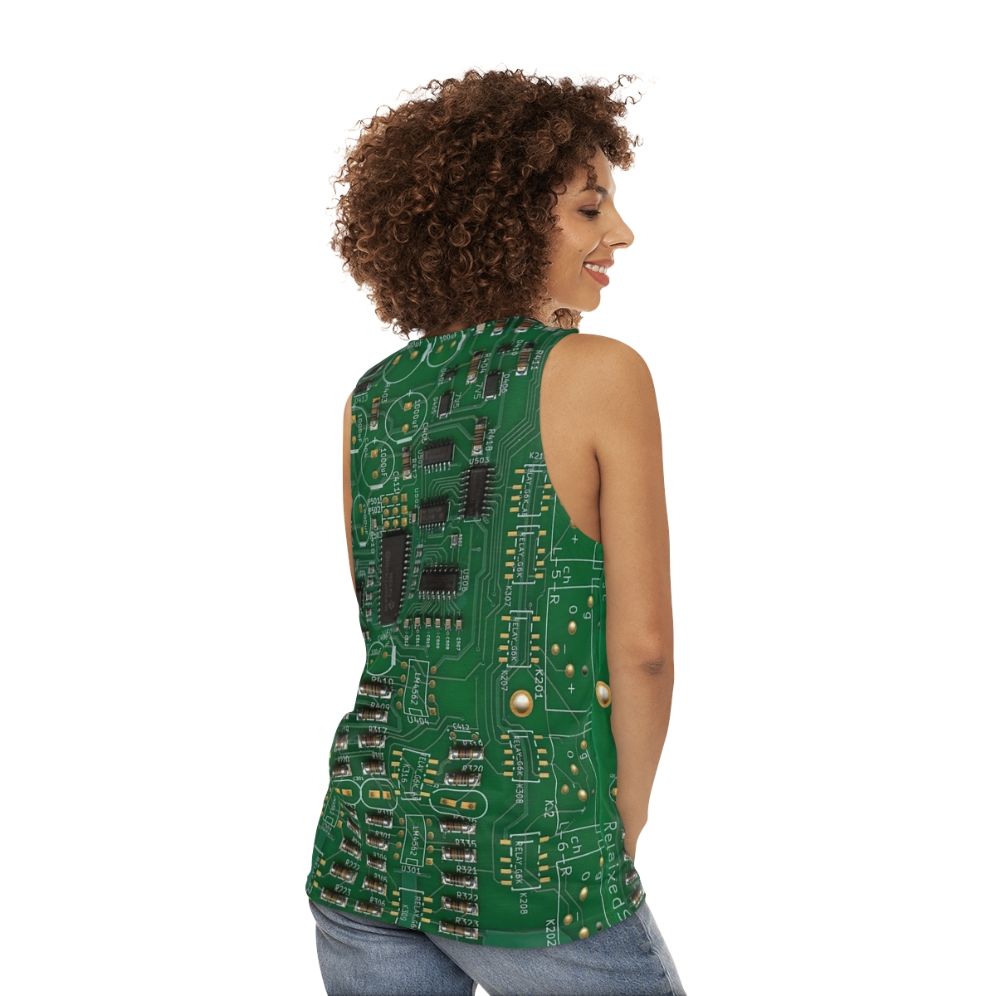 Vintage PCB Printed Circuit Board Unisex Tank Top - women back