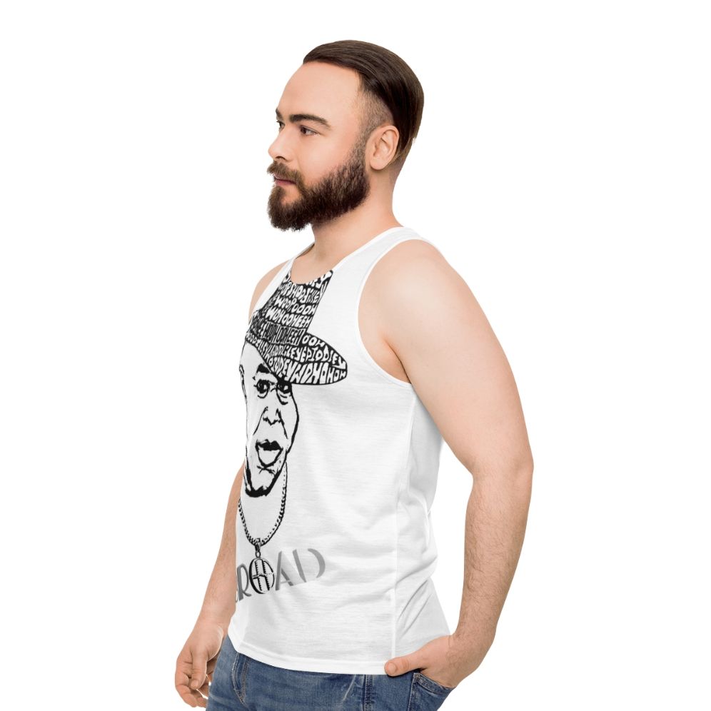 Broad unisex reggae-inspired tank top - men side