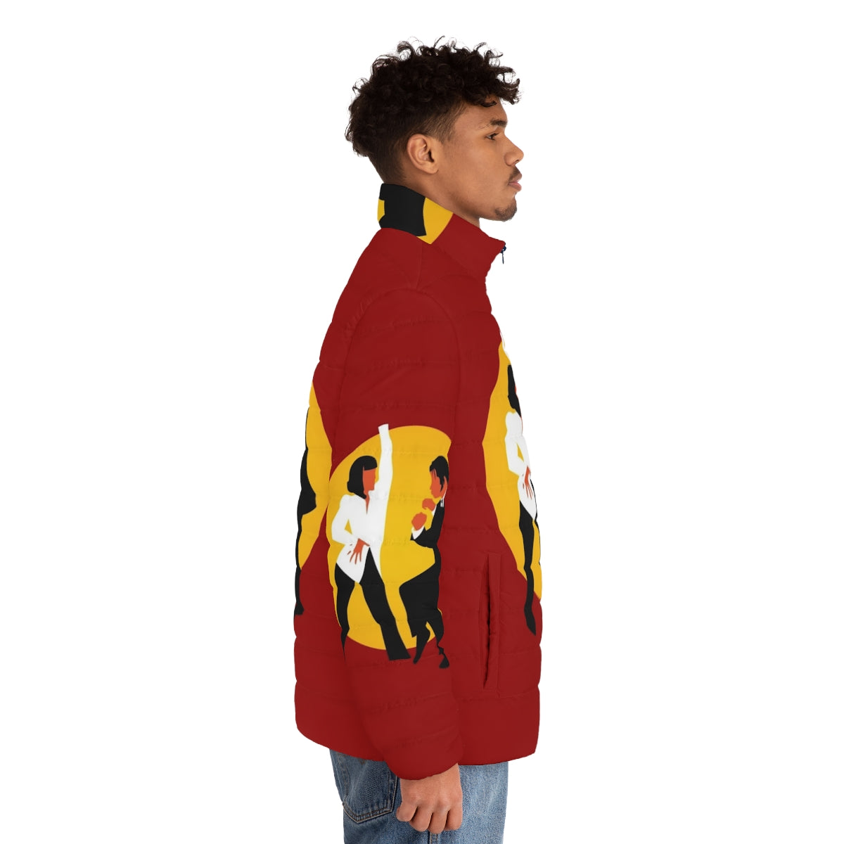 Pulp Fiction inspired puffer jacket with Quentin Tarantino movie references - men side right